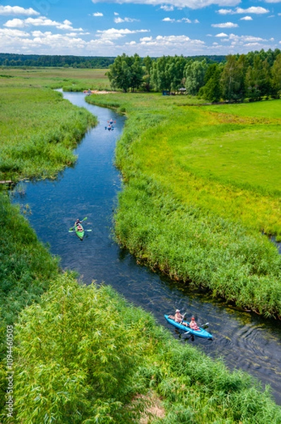 Fototapeta Rafting down the Krutynia river, Warmian-Masurian Voivodeship, Poland