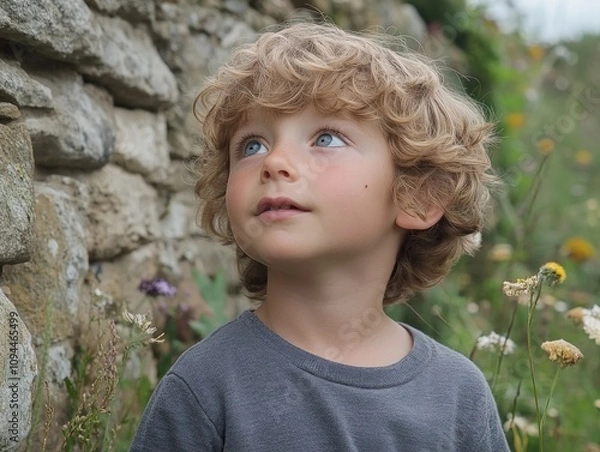 Fototapeta A child's boundless imagination takes flight Inspired by the freedom to explore and dream, this young boy embodies the spirit of childhood wonder and curiosity His bright eyes reflect a world of
