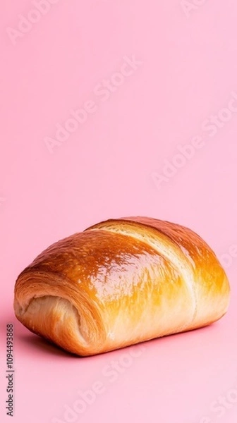 Fototapeta Pierishki with a hint of steam rising on a blush pink background Perfectly baked, golden brown with a warm, appetizing look 