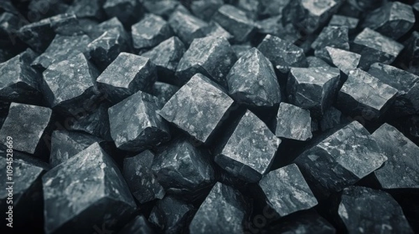 Fototapeta Mining operation rocks industrial site textured materials close-up conceptual