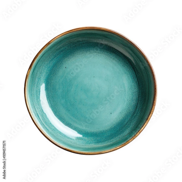 Fototapeta Ceramic Teal Plate Isolated on a Transparent Background