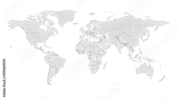 Obraz World map, map of the world, world map on a white isolated background, world map texture