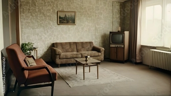 Fototapeta Vintage living room interior