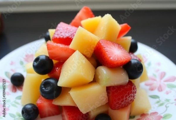 Obraz Fresh Fruit Salad A fruit salad with a mix of colorful fruits