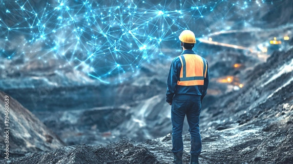 Fototapeta Smart mining solutions driven by AI innovation
