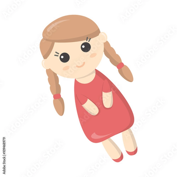 Fototapeta Doll cartoon icon. Illustration for web and mobile design.