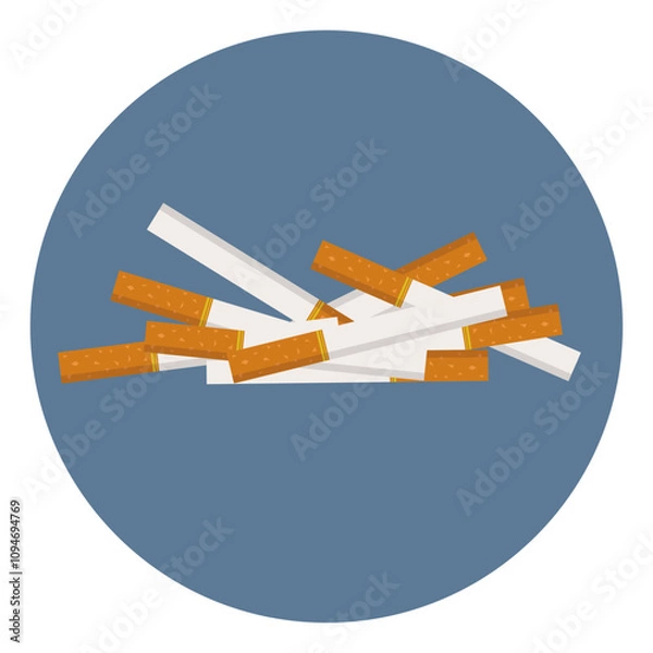 Obraz a pile of cigarettes piled haphazardly on a blue background