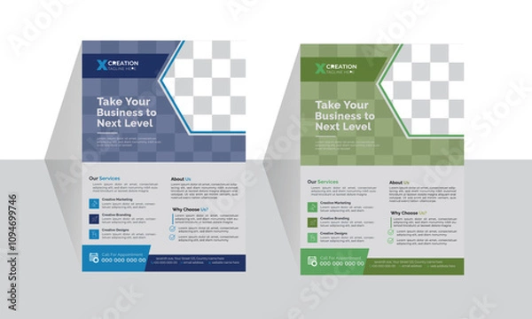 Obraz Corporate modern simple business flyer template layout design for print.