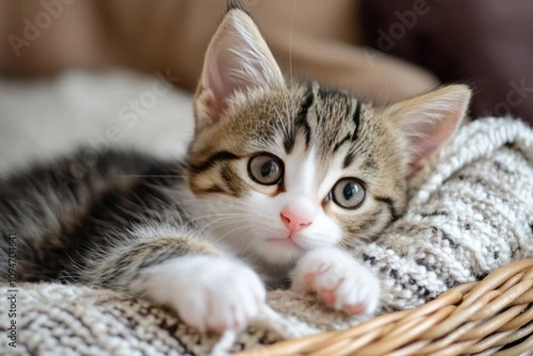 Fototapeta Veterinary team advises on puppy and kitten care, supporting new pet owners