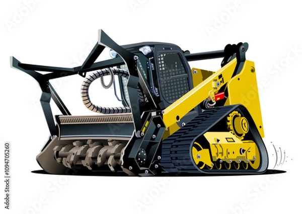 Obraz Vector Cartoon Land Clearing Mulcher