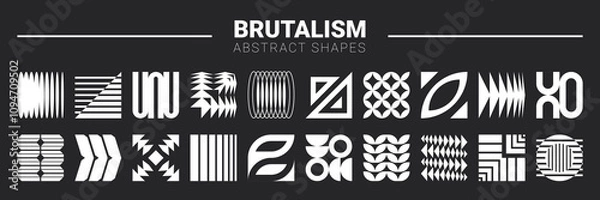 Obraz Shape abstract geometric. Brutal graphic element of distortion. Minimalism ornament logo. Futuristic retro symbol, grunge simple figure sign. Vector postmodern garish form isolated object for design