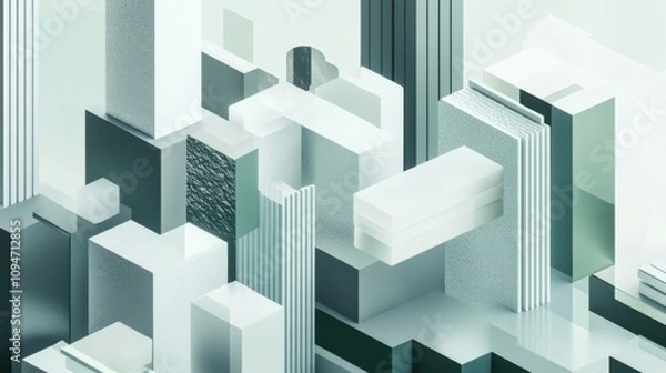 Fototapeta The concept of SEO-friendly images in light gray and pastel green colors