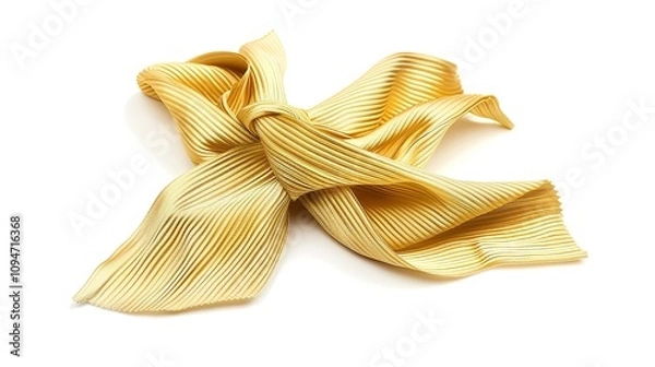 Fototapeta Farfalle Pasta Isolated on White Background - A Captivating Display of Culinary Delight. The Graceful Farfalle Pasta, with Its Distinctive Bow - like Shape, Standing Alone Against the Purity of White.
