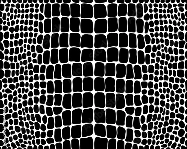 Obraz Seamless pattern of alligator skin on a white background	