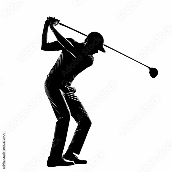 Obraz Golfers playing golf in various postures