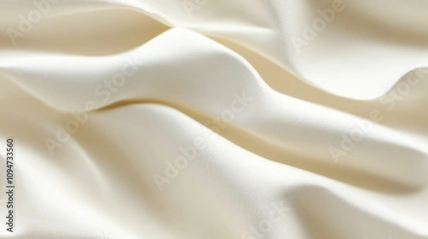Fototapeta white  silk fabric with wrinkle curves, seamless pattern background
