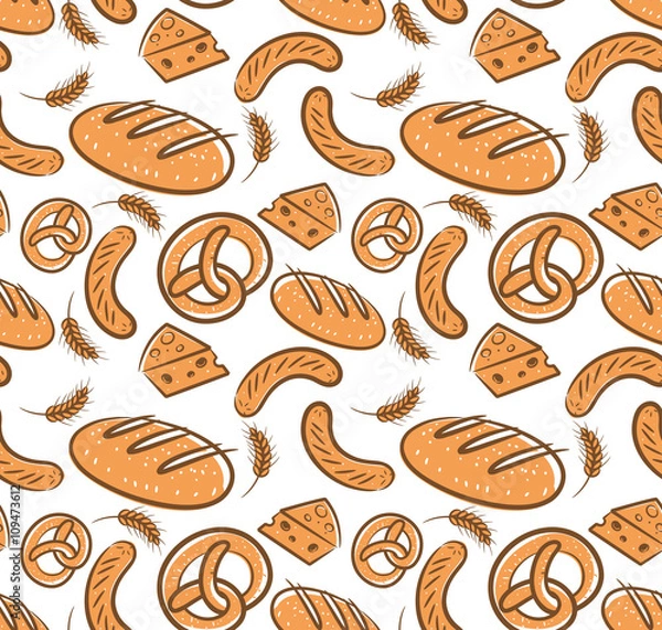 Fototapeta Seamless bakery background