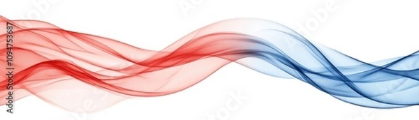 Obraz Abstract wave design featuring flowing red and blue colors, symbolizing movement, harmony, and dynamic energy.
