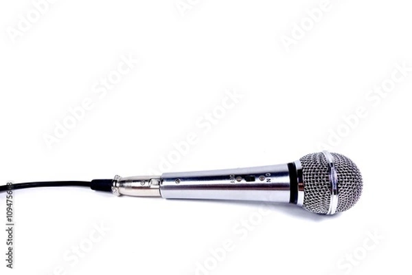 Obraz Microphone on a White Background