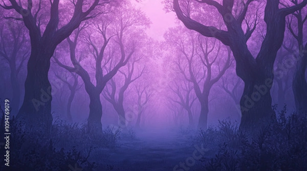 Fototapeta Enchanted Purple Forest Path