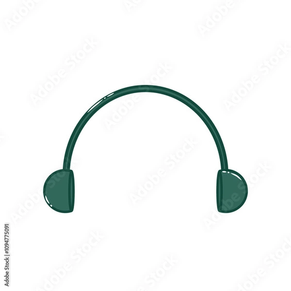 Fototapeta Doodle headphone for  music illustration that can be used for sticker, book, scrapbook, icon, decorative, e.t.c with aesthetic green colorful color