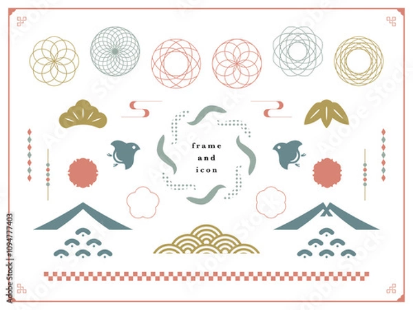 Obraz 和のシンボルとフレーム素材