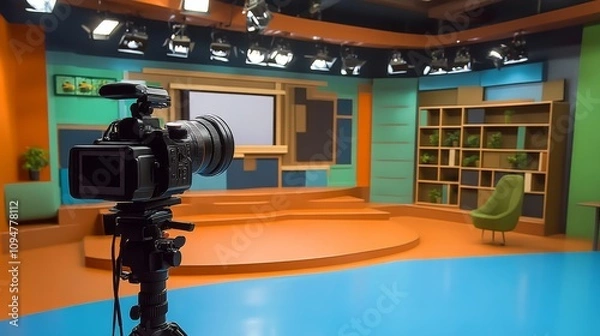 Obraz Television Studio with Camera and Set Design