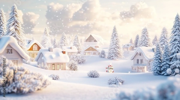 Fototapeta 雪国とおもちゃの街