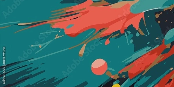 Fototapeta Background is scattered with colorful red lines. painting color splash with red wallpaper.  colorful paint strokes and splashes, creating a captivating, modern visual. Halloween design element concept