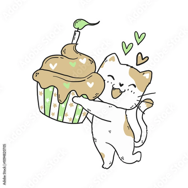 Obraz Cat sticker design 