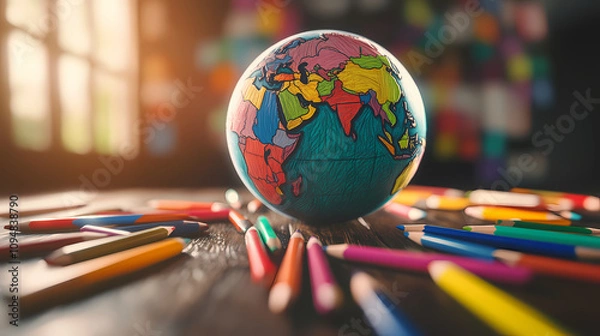 Fototapeta Artistic Expression of a Colorful Earth