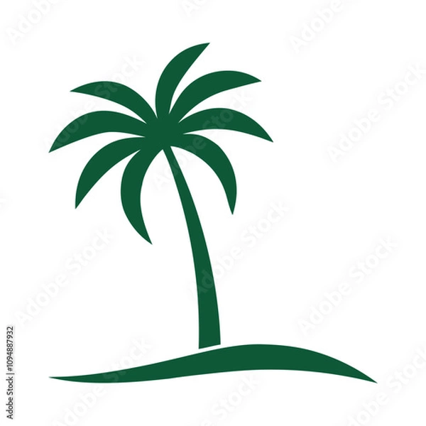 Obraz palm tree logo icon vector art illustration.