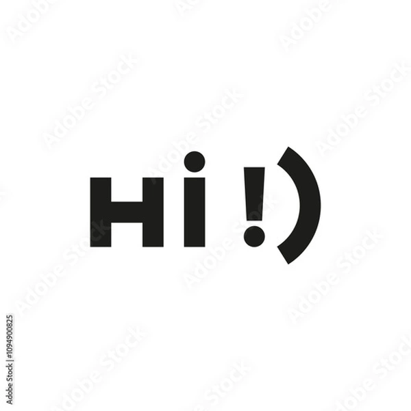 Fototapeta The icon of the word hello. A simple flat illustration on a white background