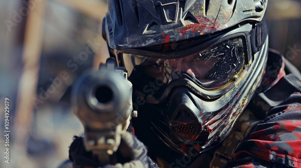 Fototapeta paintball player