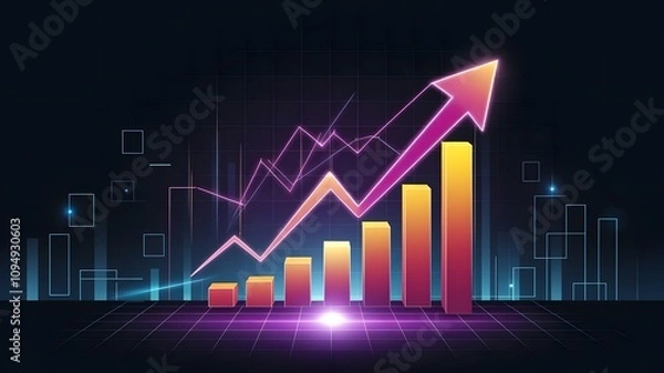 Fototapeta business graph with arrow