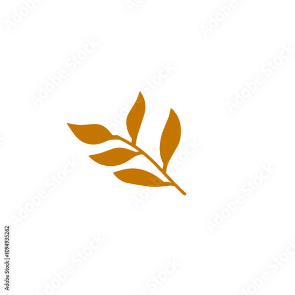 Obraz brown leaf branch vector illustration