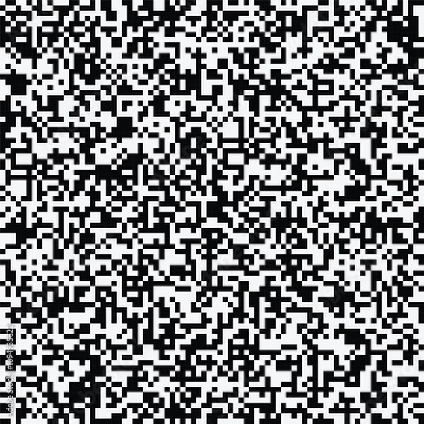 Fototapeta Random black and white squares seamless pattern. Vector illustration.