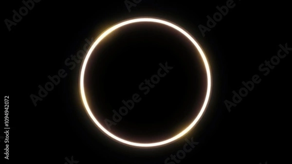 Obraz Glowing Circle Frame on Black Background with Soft Pulsing Light, glowing circle frame, pulsing effect
