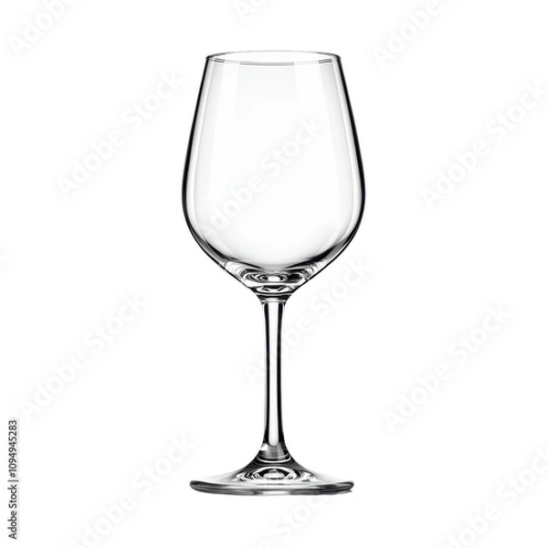 Fototapeta Elegant empty wine glass on a transparent background