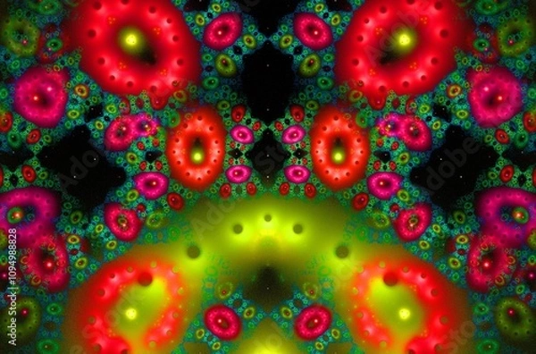 Fototapeta Abstract fractal image on the black background