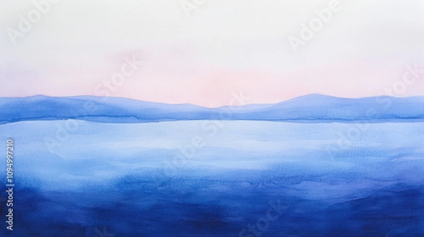 Fototapeta Plain watercolor background of large washes in neutral colors for graphic design or wallpaper.