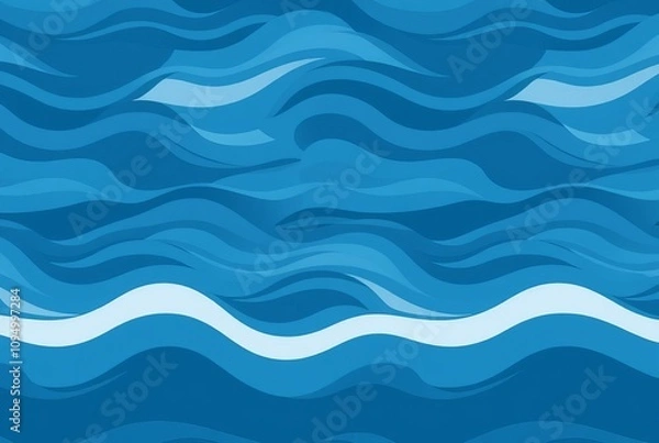 Fototapeta Water A pattern featuring stylized water and ripples