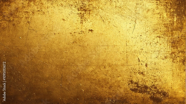 Fototapeta Distressed Gold Grunge Metal Texture with Vintage Appeal.