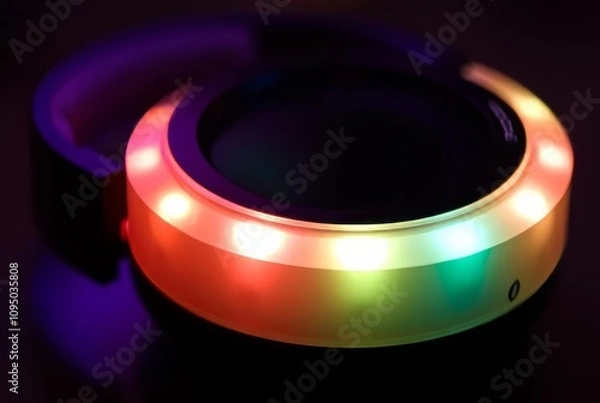 Fototapeta _ . Headphone Case Fade - A headphone case with LED lights, fadi
