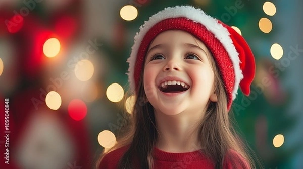 Obraz Christmas activities for kids at school , singing voice on and sing aloud some of the famous Christmas carols.