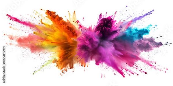 Fototapeta colorful explosion of colored paint on a transparent background