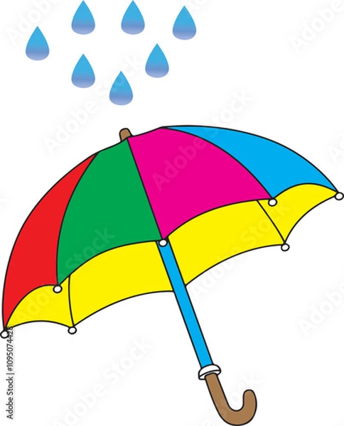 Obraz Umbrella and rain vector image on VectorStock