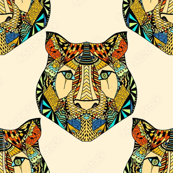 Obraz Tiger pattern. Vector illustration