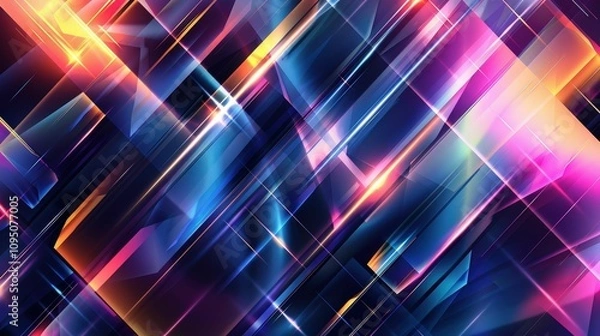 Fototapeta A vibrant, abstract design featuring dynamic light streaks in various colors, creating a sense of motion and energy.