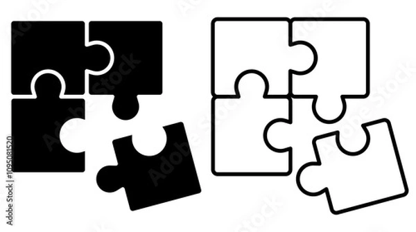 Fototapeta puzzle icon vector illustration, isolated on white